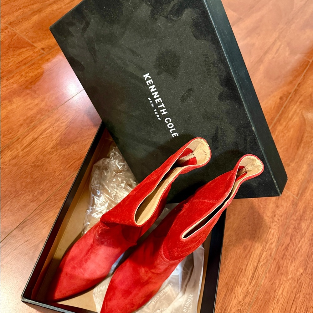 Kenneth Cole Women's Vibrant Red Heeled Boots